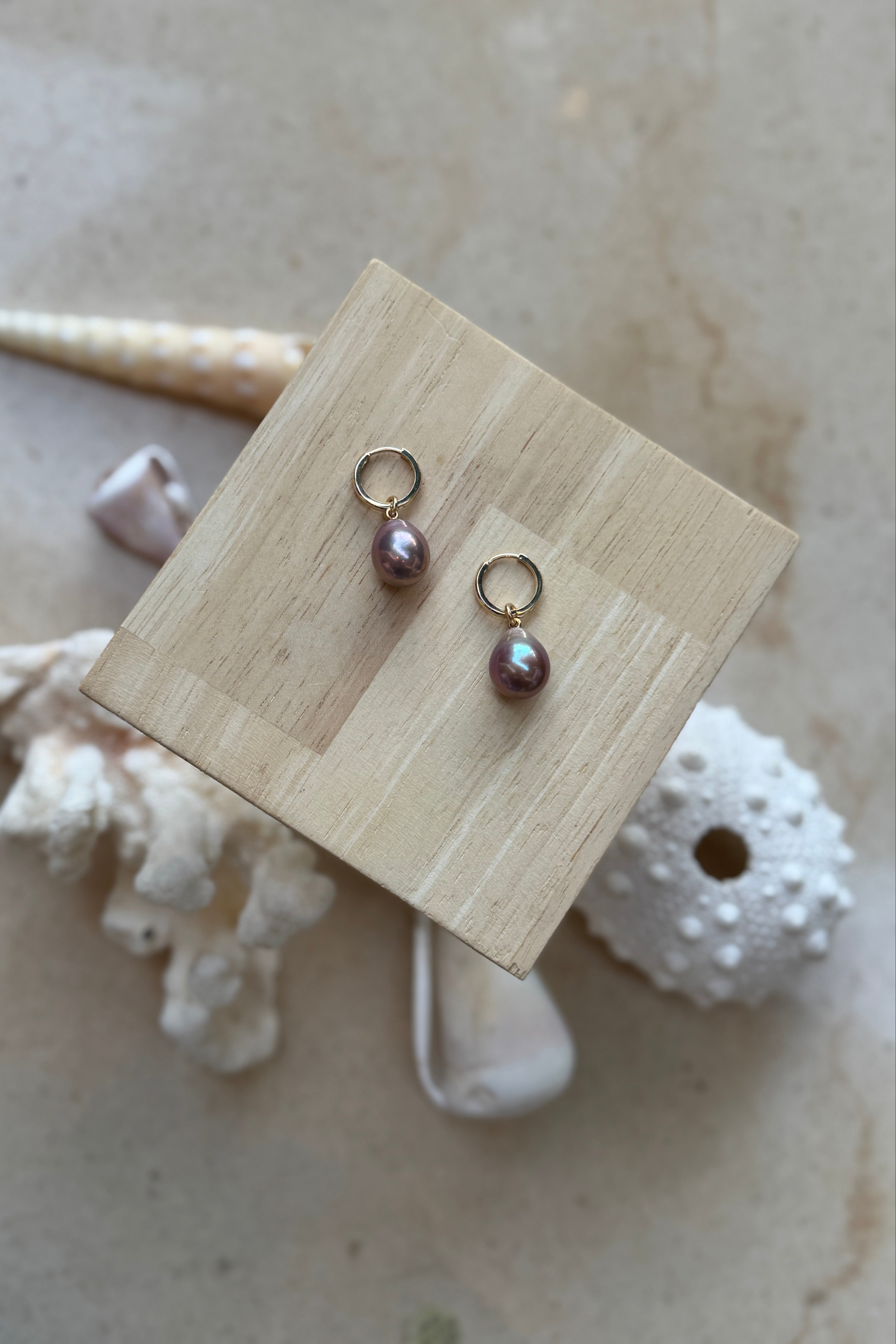 The Pearl Edit Hoops in Gold