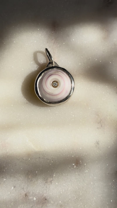 Puka Shell Charm with Diamond in the center